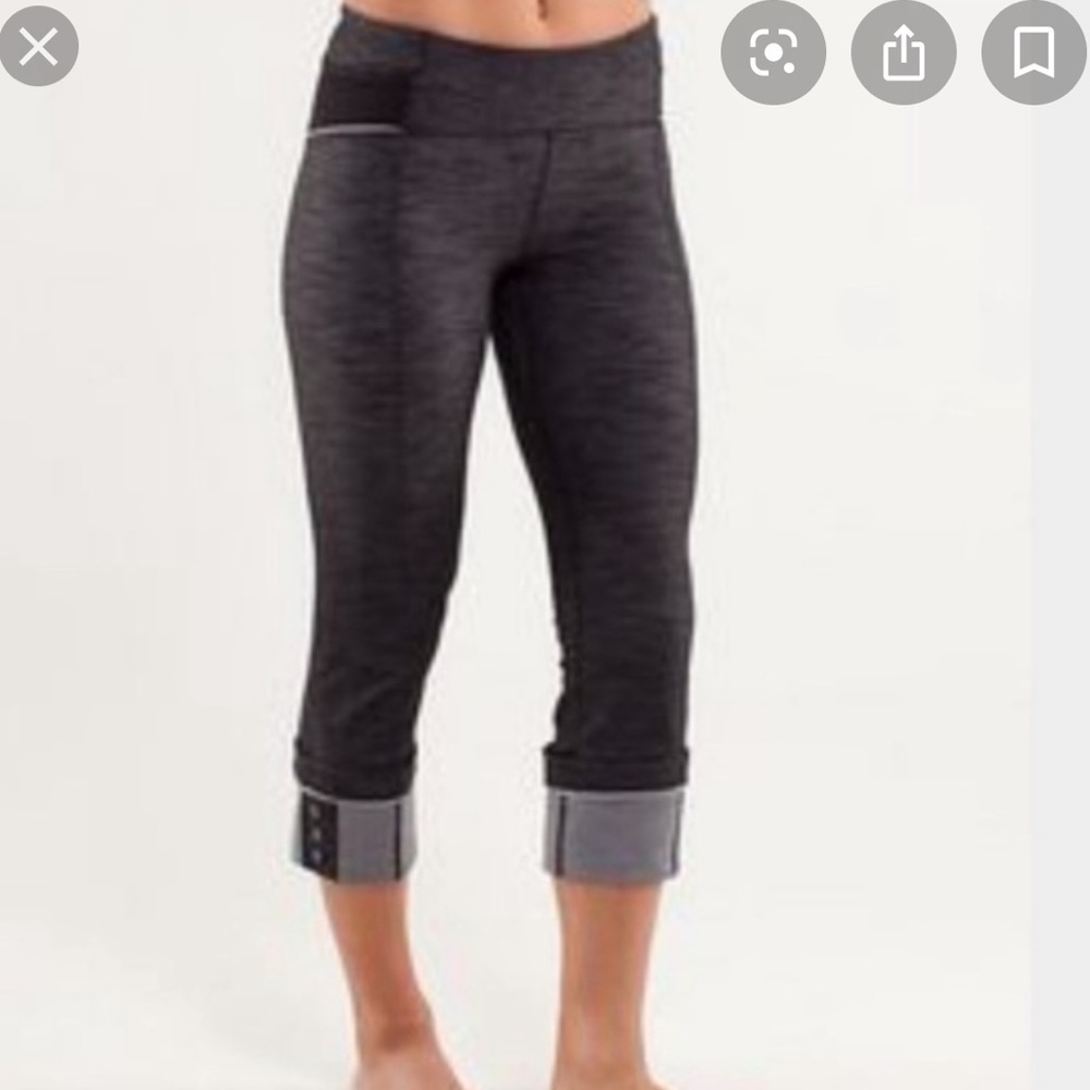 Lululemon Denim Ride On Button Crop Leggings